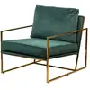 Image de Fauteuil retro en métal et velours vert