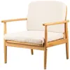 Image de Fauteuil de salon en bois massif et bouclette blanche