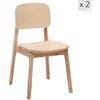 Image de Lot de 2 chaises de salle à manger en bois massif naturel