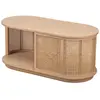 Image de Table basse avec rangement en frêne et rotin naturel