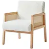 Image de Fauteuil de salon en cannage et bouclette blanche