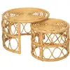 Image de Set de 2 tables basses gigognes en rotin naturel