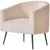 Image de Fauteuil de salon en métal et velours côtelé beige