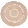 Image de Tapis rond en jute naturelle tissée marron 130 x 130 cm