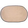 Image de Tapis ovale en jute naturelle tissée noir 150 x 90 cm