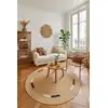 Image de Tapis rond en jute naturelle tissée marron 130 x 130 cm