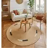 Image de Tapis rond en jute naturelle tissée marron 180 x 180 cm