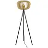 Image de Lampadaire en métal noir et effet bois h112