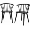 Image de Lot de 2 chaises noires à barreaux en bois et contreplaqué