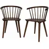 Image de Lot de 2 chaises noyer à barreaux en bois et contreplaqué