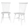 Image de Lot de 2 chaises blanches à barreaux en bois d'hévéa