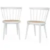 Image de Lot de 2 chaises blanches en bois et cannage