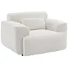 Image de Fauteuil tissu bouclette crème, lignes arrondis