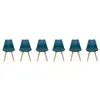 Image de Lot de 6 chaises scandinaves bleu canard
