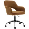 Image de Chaise de bureau à roulettes bouclettes ocre