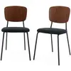 Image de Lot de 2 chaises assise bouclette texturée noire