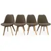 Image de Chaise bouclette taupe (lot de 4)
