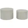 Image de Tables basses rondes effet marbre blanc cassé (lot de 2)