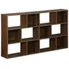 Image de Bibliothèque design asymétrique noyer, 3 étagères