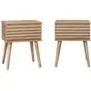 Image de Table de chevet décor bois rainuré (lot de 2)