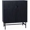 Image de Buffet effet bois à rainures noires, 2 portes, 1 étagère