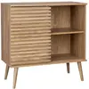 Image de Buffet décor bois avec porte coulissante rainurée