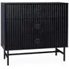 Image de Commode 3 tiroirs effet bois rainuré noir