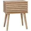 Image de Table de chevet scandinave en décor bois rainuré