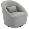 Image de Fauteuil pivotant 360° en tissu gris clair