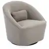 Image de Fauteuil pivotant 360° en tissu grège