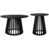 Image de Set de 2 tables basses rondes noires d40cm et d60cm