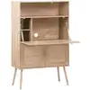 Image de Bureau secrétaire décor bois et cannage 2 portes naturel