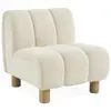 Image de Fauteuil relax pieds bois et tissu bouclette crème