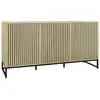 Image de Buffet contemporain effet bois rainuré 3 portes l160cm