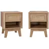 Image de Lot de 2 tables de chevet 1 tiroir 1 niche cannage