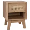 Image de Table de chevet avec 1 tiroir effet bois et cannage