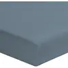 Image de Drap housse coton bleu gris 140x200 cm