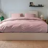Image de Housse de couette coton rose poudré 200x200 cm