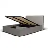 Image de Lit coffre avec tête en tissu chiné anthracite 140x190 cm