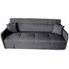 Image de Canapé convertible avec coffre en tissu gris foncé 3 places