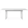 Image de Table à manger industrielle extensible 10 personnes blanche