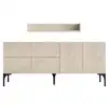 Image de Buffet effet travertin 180 cm 6 portes et étagère