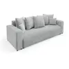 Image de Canapé droit convertible 3 places en tissu gris