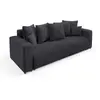 Image de Canapé droit convertible 3 places en tissu noir