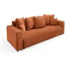 Image de Canapé droit convertible 3 places en tissu terra