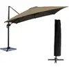 Image de Parasol déporté carré 3x3m aluminium toile taupe avec housse