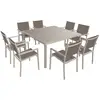 Image de Salon de jardin 8 places en aluminium taupe