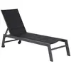 Image de Bain de soleil en textilène noir et aluminium anthracite