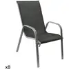 Image de Lot de 8 chaises en textilène gris et aluminium gris