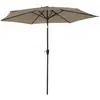 Image de Parasol droit rond 2,70m en aluminium et toile taupe
